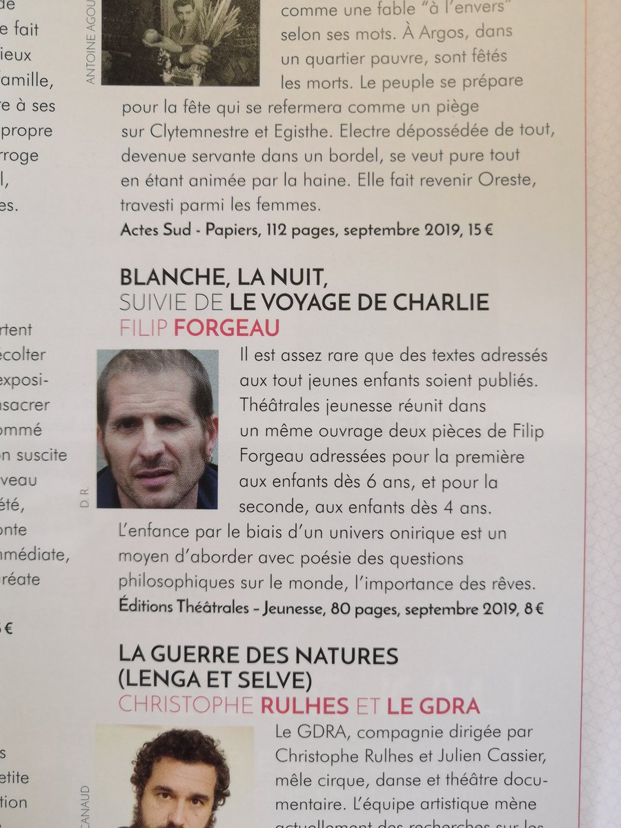 Filip Forgeau dans <a href="/MagTheatres/">Théâtre(s)</a> (auteur de #federicos qui se jouera du 26 au 30 nov. 2019 au <a href="/TheatreduPave/">Théâtre du Pavé</a> dans le cadre de notre projet autour de la #retirada)