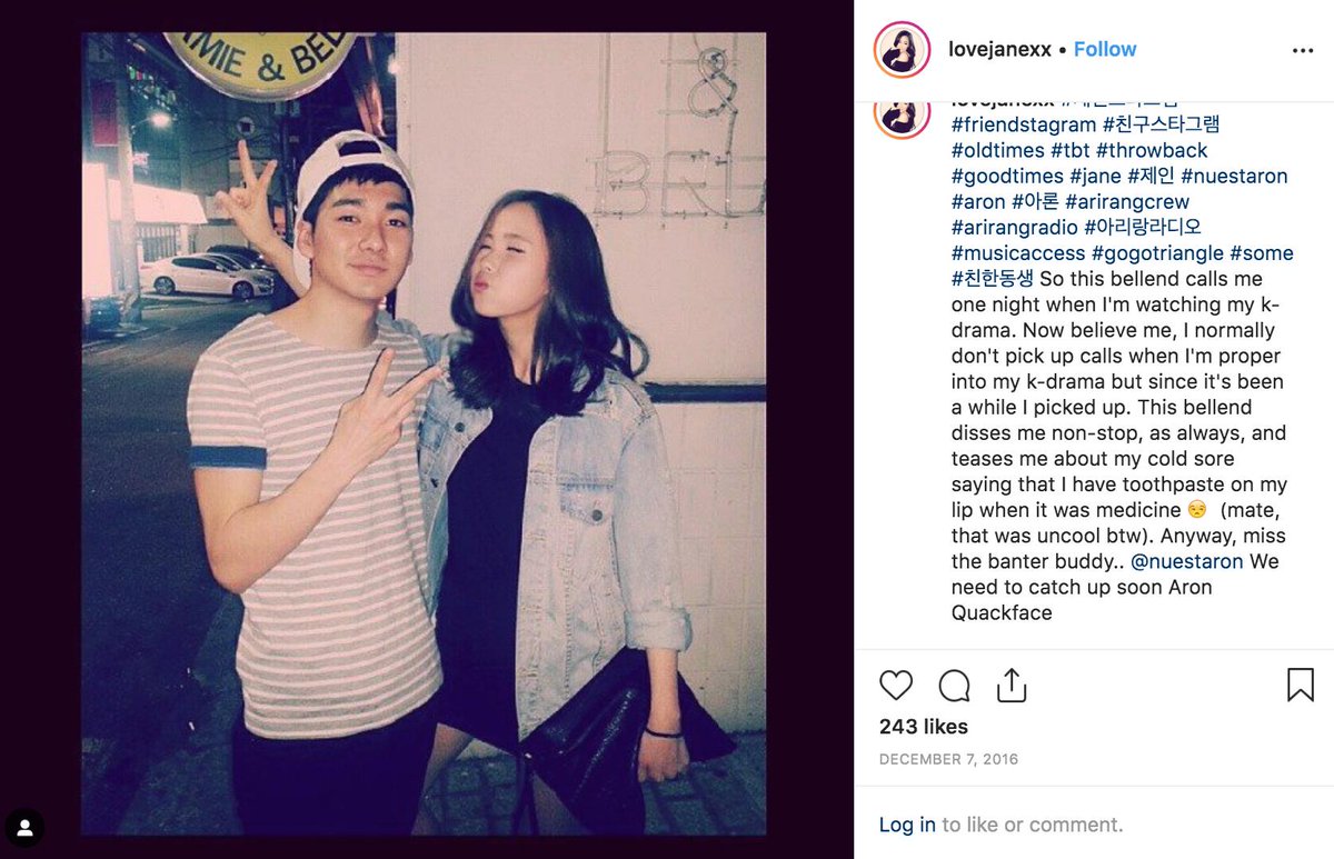 22) JaneSo Jane was a member of a group called BPPOP, and she was also a weekly guest on Music Access. She became really close to Aron and they had such great interactions with him. I was just scrolling through her insta and I found soooo much great material. I'll share a few...