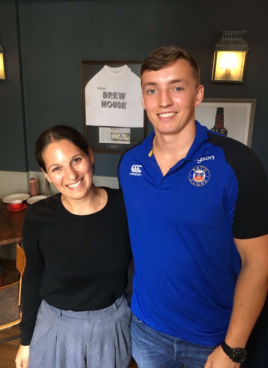 Great to meet the lovely <a href="/Darrenatkins97/">Darren Atkins</a> from <a href="/bathrugby/">Bath Rugby</a> yesterday while watching the #RugbyWorldCup 😊 Best of luck to #Bath for the forthcoming season! 👍🏼🏆