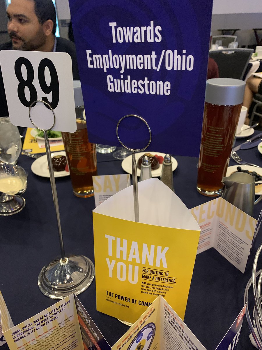 TowardsEmploy's tweet photo. Honored to be at the UWGC Annual Meeting - sharing a table with our friend at @OhioGuidestone. Looking forward to #ClevelandUnites https://t.co/vvsQNeQOWm
