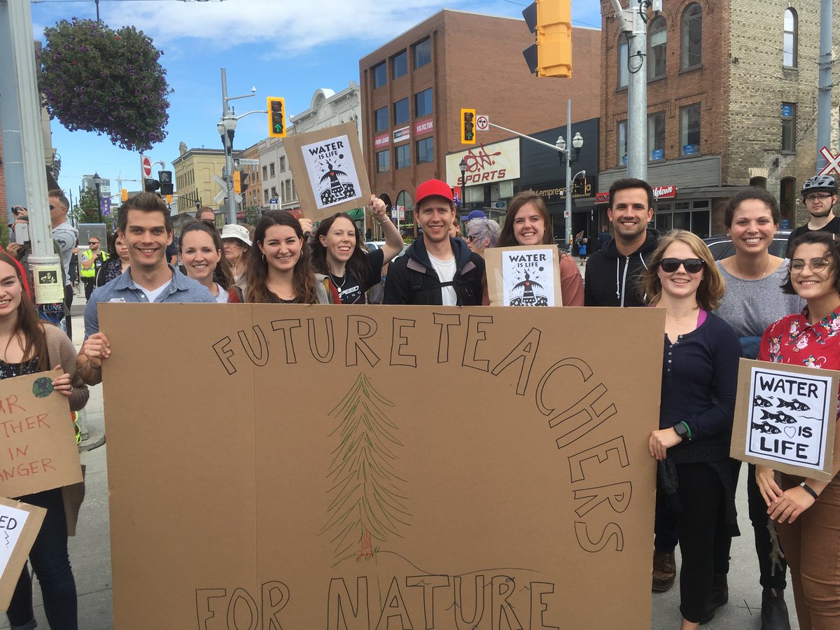 drstevesider's tweet photo. Our ⁦@LaurierEdu⁩ future teachers are joining the #GlobalClimateStrike in #Waterloo #FridaysForFuture https://t.co/Ijz85h7WeK