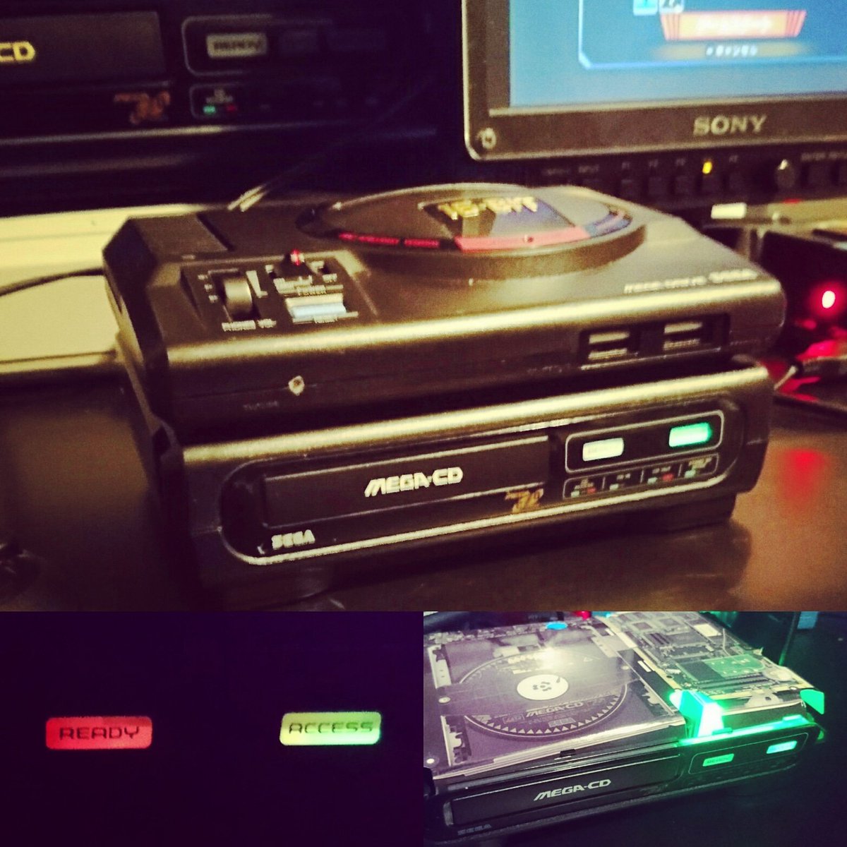 Katsuyuki メガドラミニの メガcd をアクセスランプが光るようにプチ改造しました Megadrive Sega Megacd