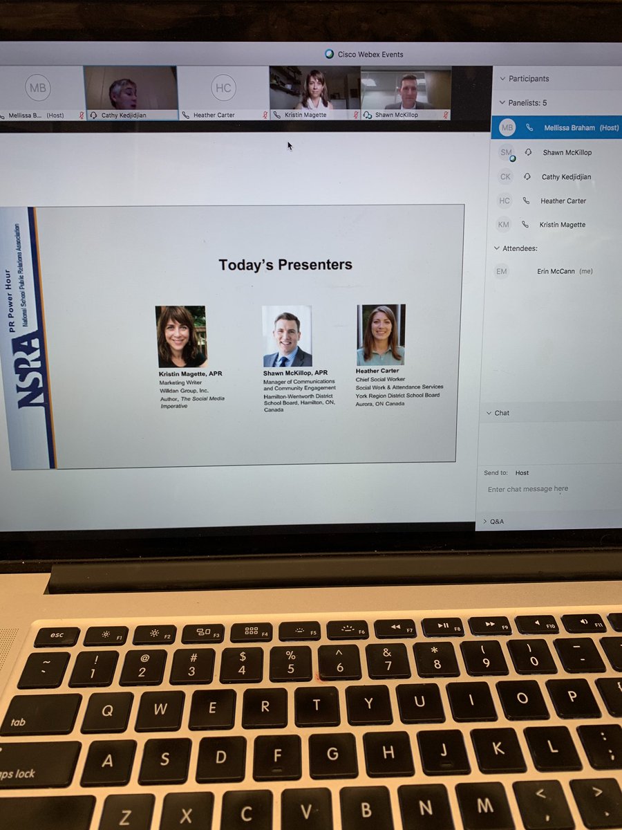 McErin2006's tweet photo. #SchoolPR friends! If you are not on this @NSPRA webinar, you should be!!!#SchoolPRWellness @ShawnMcKillop @kmagette #HeatherCarter https://t.co/4TNNFUxfqC