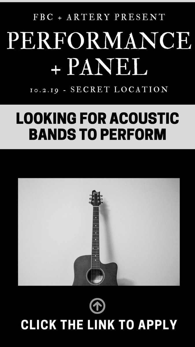 The Feedback Collective is teaming up with Artery to present an epic night of music industry conversation &amp; acoustic performances. We're opening submissions for (1) Sonicbids acoustic solo artist or duo to perform for the intimate crowd. See you there! 🎶 
bit.ly/2lFfFJS