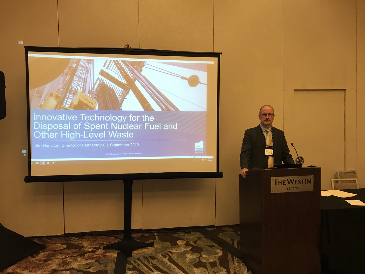 DeepIsolation's tweet image. Jim Hamilton spoke about Deep Isolation on a panel about Disposition and Security of spent nuclear fuel at @ANS_org's Global Top Fuel 2019. 
#Cleantech #Environment #ScienceandEnvironment #DeepIsolation