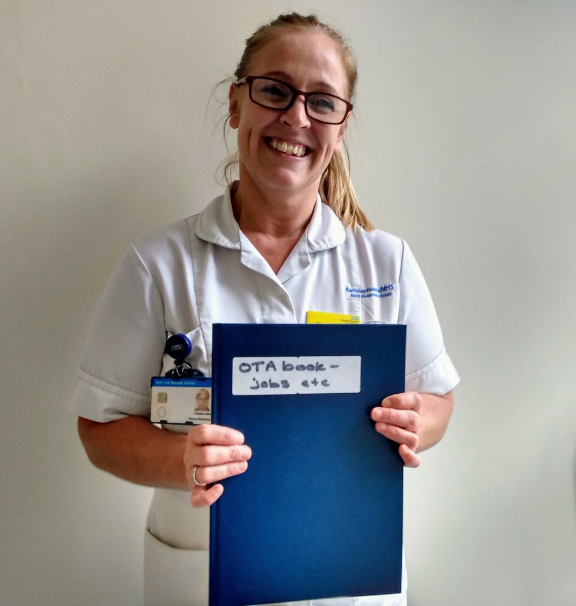 Emma Bairstow OT assistant <a href="/barnshospital/">Barnsley Hospital</a> has been loving #HomeFirst 

She has been working with patients to help support them to maintain their function and prevent deconditioning.  

Her passion and enthusiasm is fantastic.  And she loves her blue jobs book 📘