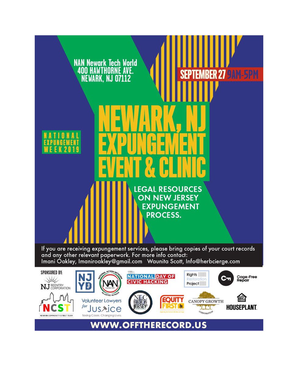 expungementwork's tweet photo. Newark, NJ - 9/27
#offtherecordus #NEWeek19 https://t.co/021HSBnFBq