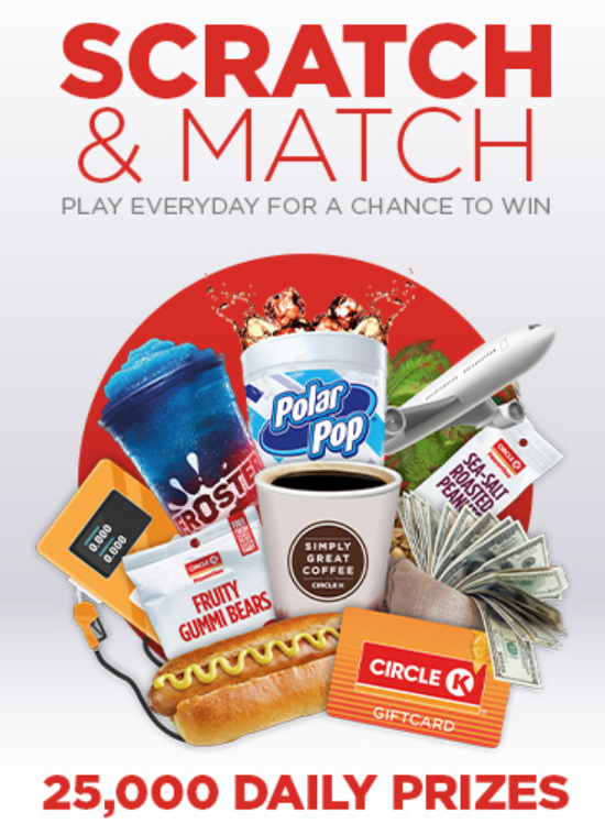 BeauPeepSweeps's tweet photo. Circle K Scratch &amp; Match Sweepstakes and Instant Win (1,420,208 Winners) 
Daily Entry ~ Ends 12/2/19
https://t.co/5fg2dzhBn3 https://t.co/hNxvKrTyHm