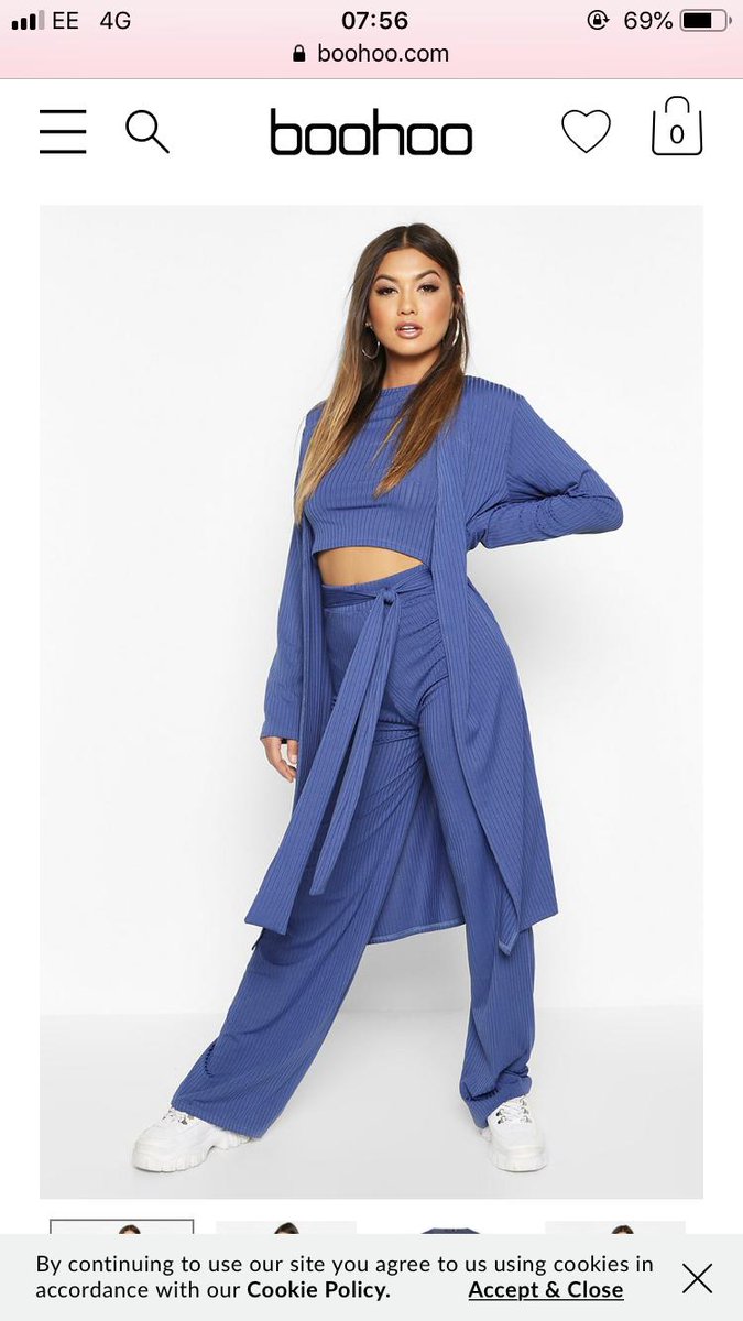 SkyeChenille's tweet photo. I’ve found the cardigan but do you have the code/description for the trousers in this pic please?
@boohoo_cshelp https://t.co/yL41XfazH9