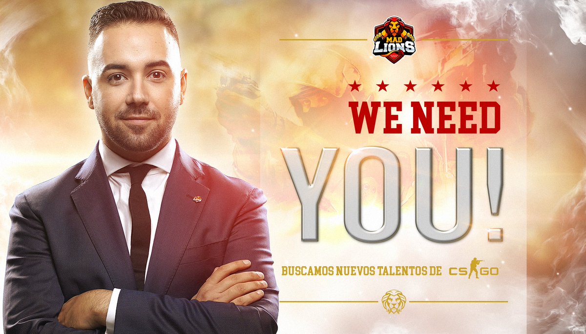 Alvar Araneae (@AraneaeLoL) on Twitter photo 2019-09-27 16:49:23 👤 OFICIAL | ¿Quieres ser jugador profesional de #CSGO? En MAD Lions te estamos buscando. Iniciamos un periodo de pruebas para encontrar talento nacional. 🔍 Los únicos requisitos son residir en España y ser nivel 10 en FACEIT. Rellena el formulario: 👉 forms.gle/Yimgb6oxprJhv3… 👤 OFICIAL | ¿Quieres ser jugador profesional de #CSGO? En MAD Lions te estamos buscando. Iniciamos un periodo de pruebas para encontrar talento nacional. 🔍 Los únicos requisitos son residir en España y ser nivel 10 en FACEIT. Rellena el formulario: 👉 forms.gle/Yimgb6oxprJhv3…
