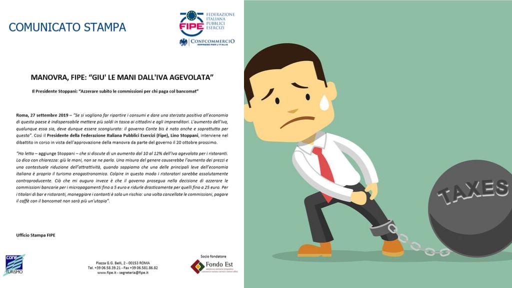 Manovra, <a href="/fipeconf/">Federazione Italiana Pubblici Esercizi</a> Fipe: “Giù le mani dall'#iva agevolata”
Il Presidente #Stoppani: “Azzerare subito le #commissioni per chi paga col #bancomat”

fipe.it/comunicazione/…