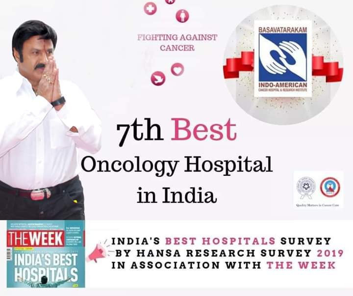 Congratulations to #Basvatarakam cancer hospital team and Chairman #Balakrishna garu 👏 BTCH has been ranked as the 7th best cancer hospital.India's Best Hospitals survey was conducted by Hansa Research Survey 2019 in association with THE WEEK magazine. #BestCancerHospital