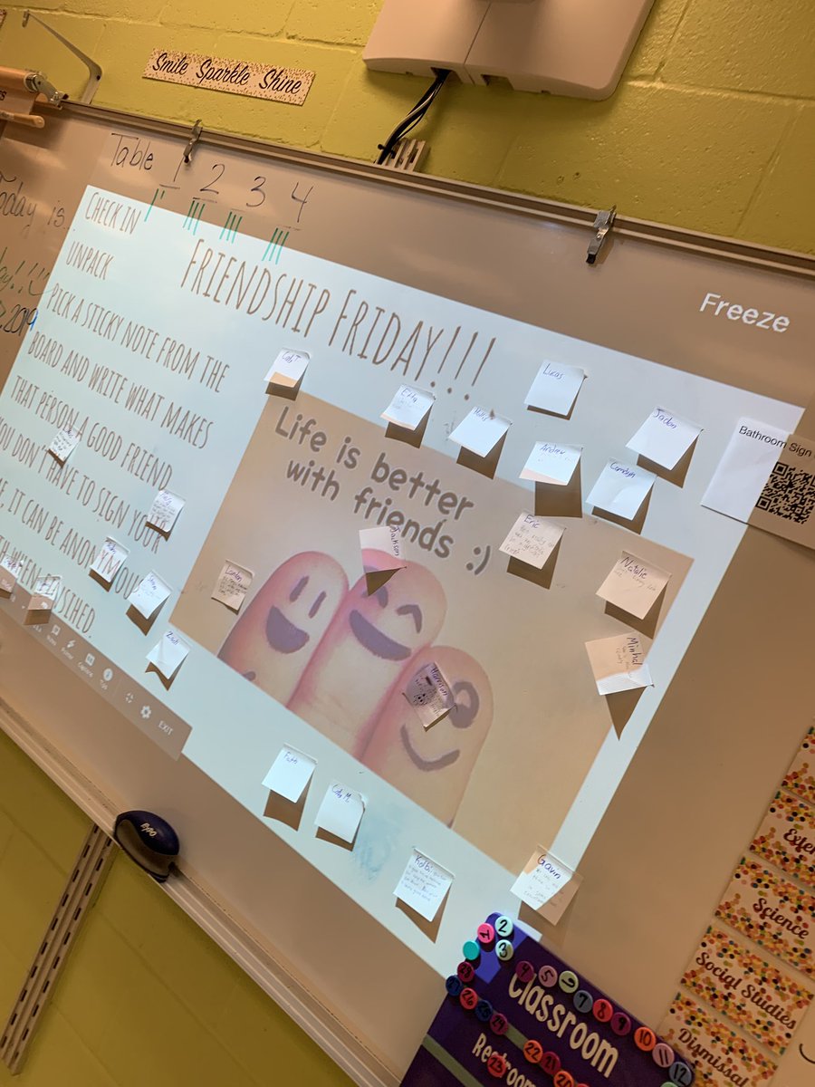 saundkay's tweet photo. Friendship Friday- pick a sticky note and write what makes them a good friend. #gberocketeers https://t.co/0oZX5JkVeX