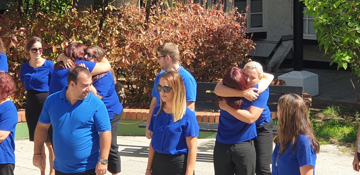 Emulating their uniformed colleagues, our support staff lined up for a last inspection to send off their colleagues Michelle &amp; Nuria after 61 yrs combined service. #RGPFamily #Gibraltar