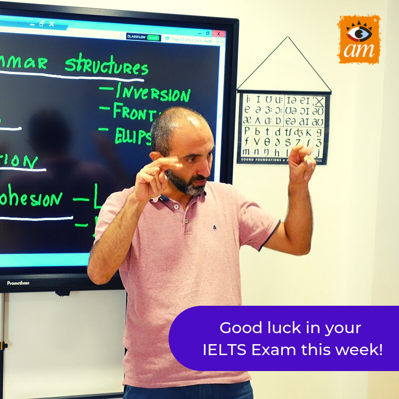amLanguage's tweet image. This week we are wishing Emanuel the best of luck in his IELTS Exam! #ieltscourse #AMlanguage #ieltsexam