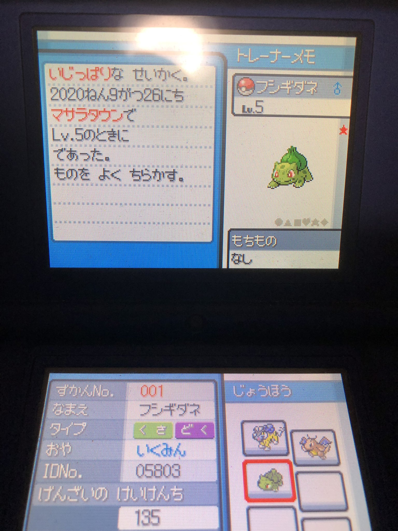 レータ Ssでオーキド博士から貰えるカントー御三家のフシギダネの色違い4123回目で出ました Hgssの連れ歩き色違いちゃんと反映されるから好きやで T Co Bqqwupl4rn Twitter