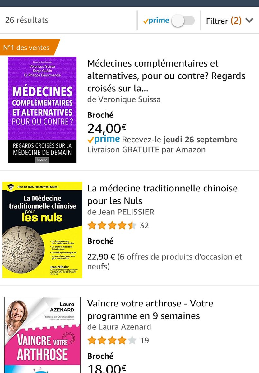 L'ouvrage auquel nous avons apporté notre contribution, 'Médecines complémentaires et alternatives, pour ou contre ?' - après seulement 10 jours- est actuellement numéro 1 des ventes dans sa catégorie (histoire, éthique, essais) ! 🥳 @Guerin_Serge @veroniquesuissa @PhDenormandie