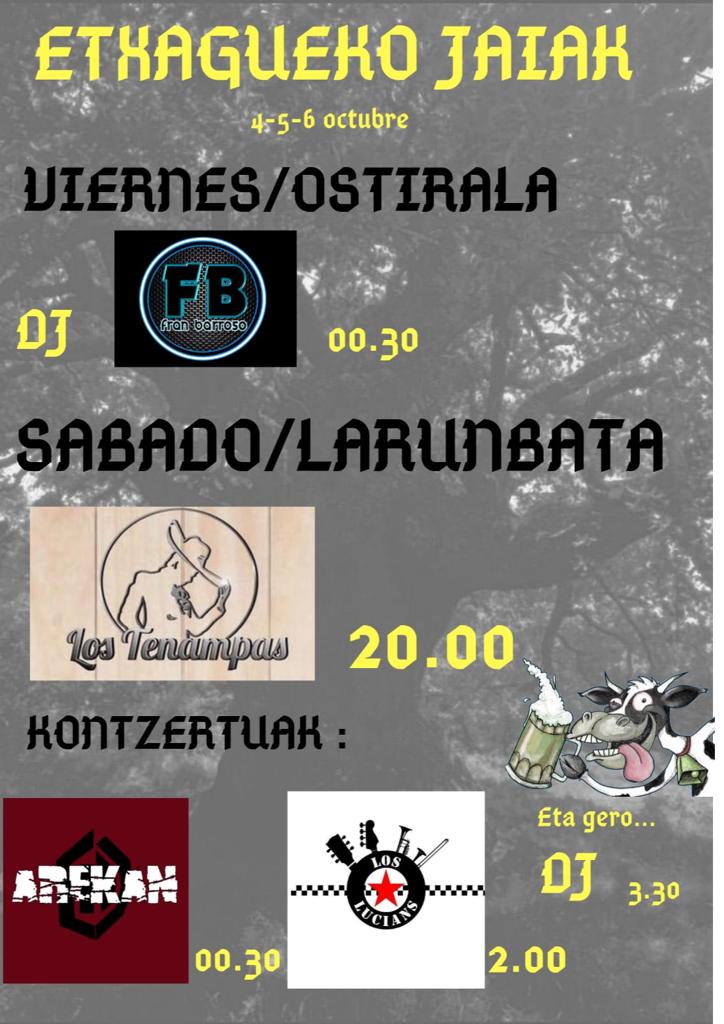LosLucians's tweet photo. AIZU!! BALDORBARA BUELTATZEN GARELA!!! 🔥🔥🔥

¡¡La semana que viene estaremos en Etxague junto a Arekan!!

Datorren astean Etxagueko jaietan egongo gara @ArekanTaldea -rekin batera!! https://t.co/ORkS4ISQxZ