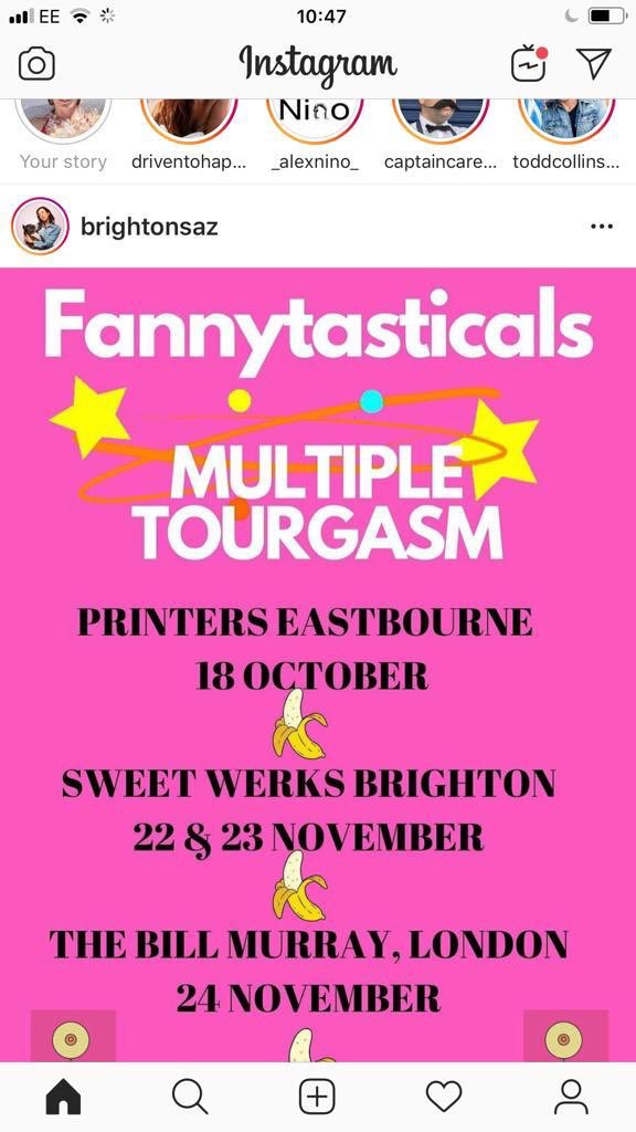 We’re about to have a Multiple Tourgasm and we really hope you’ll join us for the ride, it’s not half as much fun on your own! #Eastbourne <a href="/PrintersPlayH/">Printers Playhouse</a> #London <a href="/billmurraypub/">The Bill Murray</a> #Brighton <a href="/SweetVenuesBtn/">Sweet Venues Brighton</a> #comedy #funnywomen #comedyshow