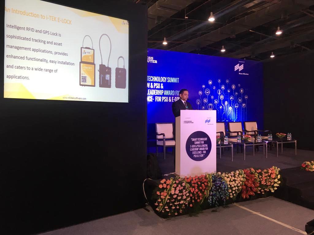 infotekrfid's tweet photo. Mr. Sachin Joshi EVP, i-TEK addressing delegates at the launch of E-Lock at Smart Cards Expo 2019.
#iTEK #InfotekSoftware #RFID #RFIDSolution #ELock #Technology #smartcardsexpo2019 #launch https://t.co/fnjedeXohy