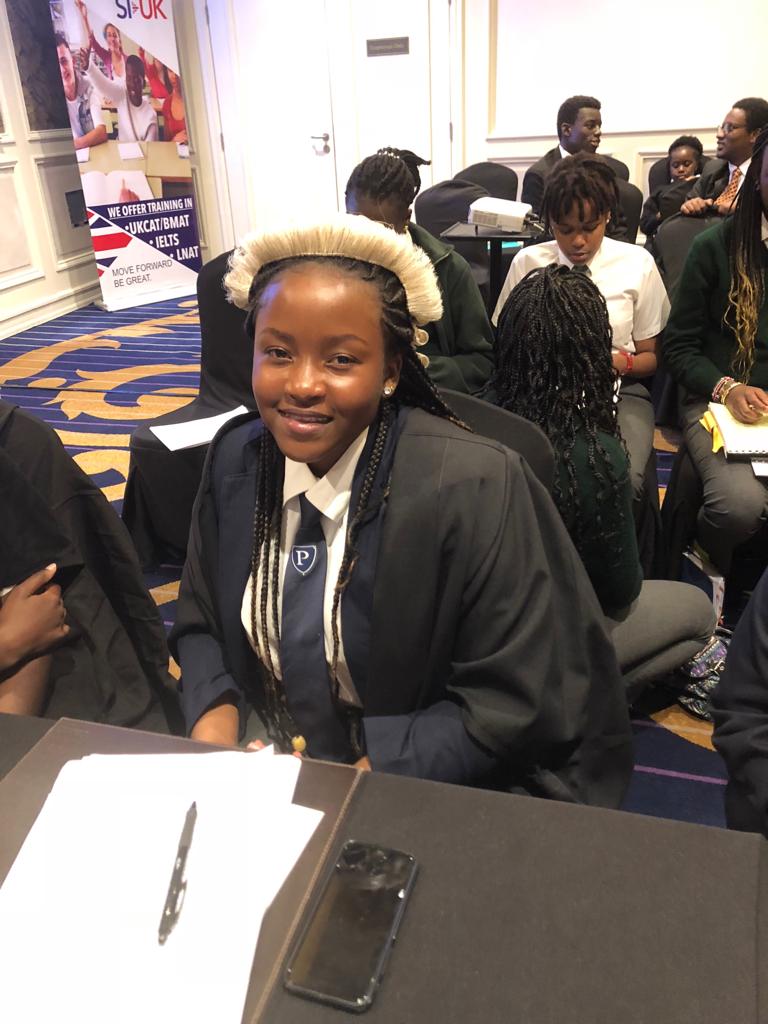 PotterhouseSch's tweet photo. Our students Ms. Alexia Mbagaya and Ms. Shirleen Mugo representing the Respondents in the @dundeeuni  High School Mooting Challenge. 
#discoverdundee
#highschoolmootingchallenge 
#mouldinglearners https://t.co/GBrmujZhjk