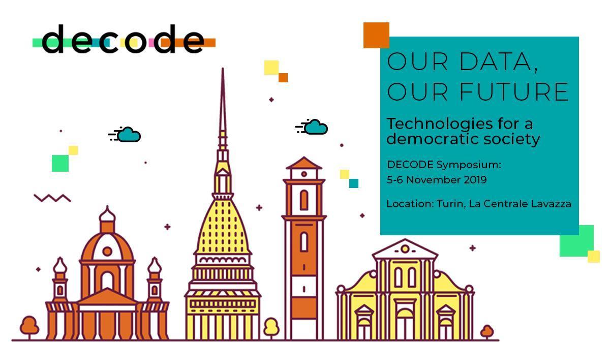 Join us for the DECODE Symposium in Turin, 5-6 November. Two days of keynotes, showcases and workshops exploring data sovereignty and radical technology for a democratic digital society. Register here: decodeproject.eu/events/our-dat… #OurDataOurFuture