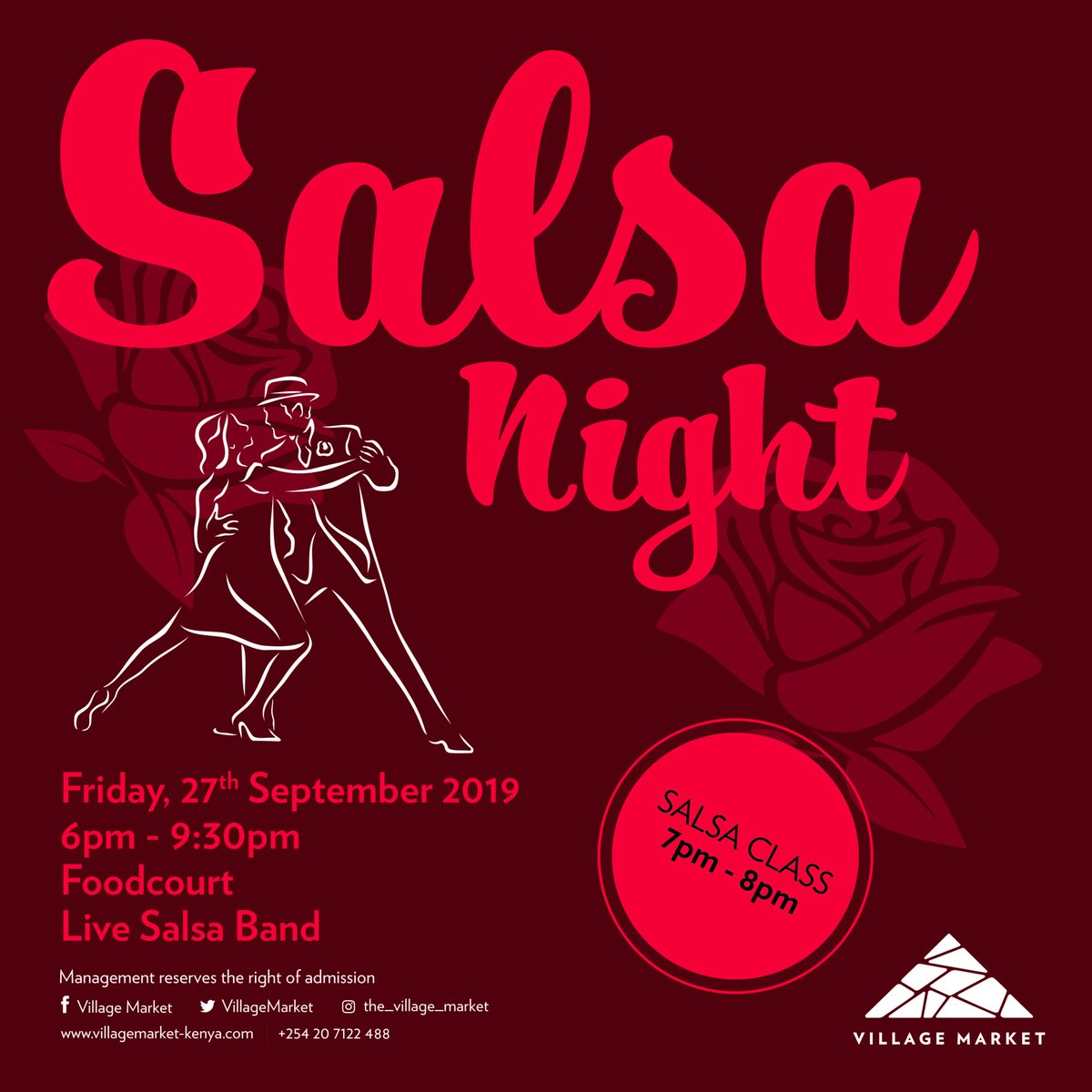 VillageMarket's tweet photo. Enjoy Live Music + FREE salsa class today at the food court from 6pm to 9.30pm. Entry is free. #VMSalsaNight #SalsaDancing https://t.co/bRDojZSnkS