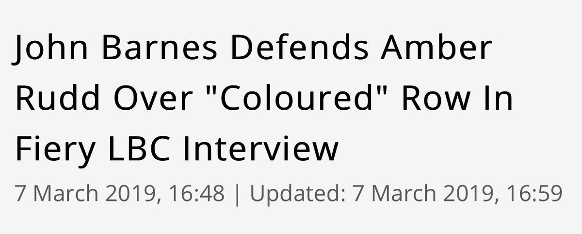 Amber Rudd calls Diane Abbott ‘coloured’No one: No one at all: John Barnes: