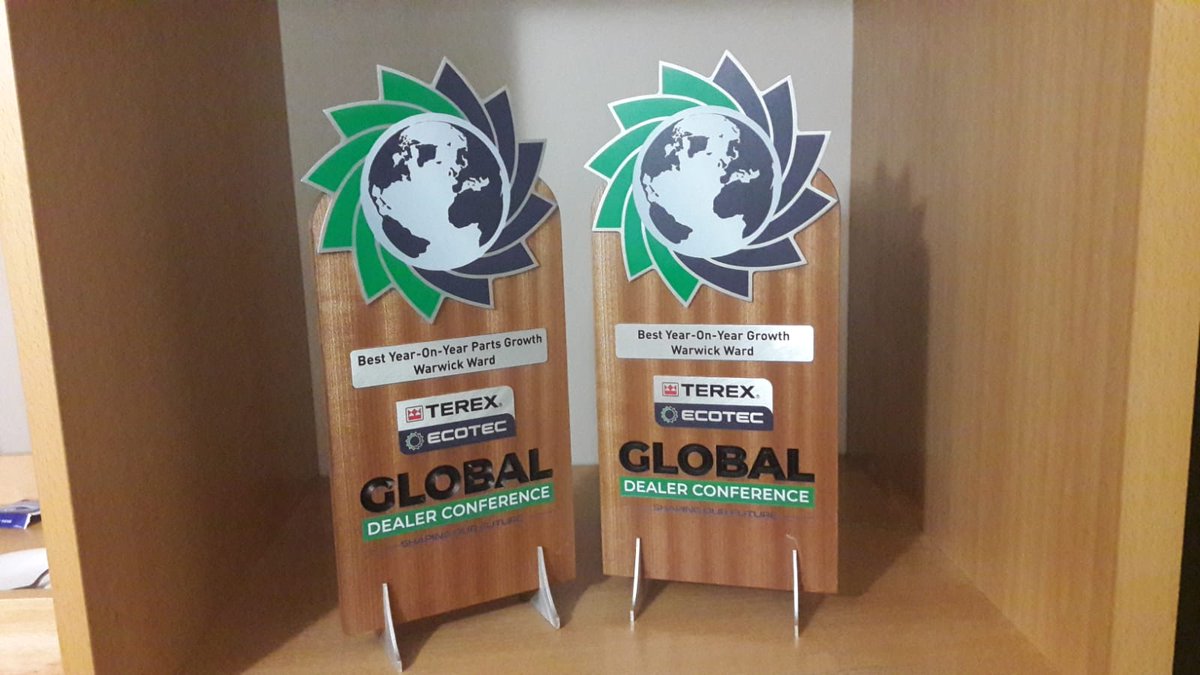 warwickward's tweet photo. Fantastic night for us at the @TerexEcotec Global Dealer Conference. Managing to pick up two awards, the Best Year-On-Year Growth and the Best Year-On-Year Parts Growth 🏆 Well done team! 👏 #TerexEcotec #WarwickWard #GlobalDealerConference https://t.co/L9NaMpcgeD