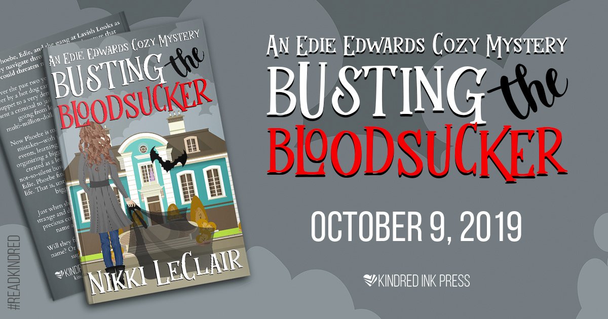 KindredInkPress's tweet photo. It's time for a #CoverReveal!!! We are so excited to share our upcoming #cozymystery release by @nikkil_books, BUSTING THE BLOODSUCKER, coming October 9 and now available for #preorder on Kindred Ink Press, Amazon, Barnes &amp; Noble, iBooks, and Kobo. https://t.co/Id5BNyAQEx https://t.co/Zp8of2vUXq