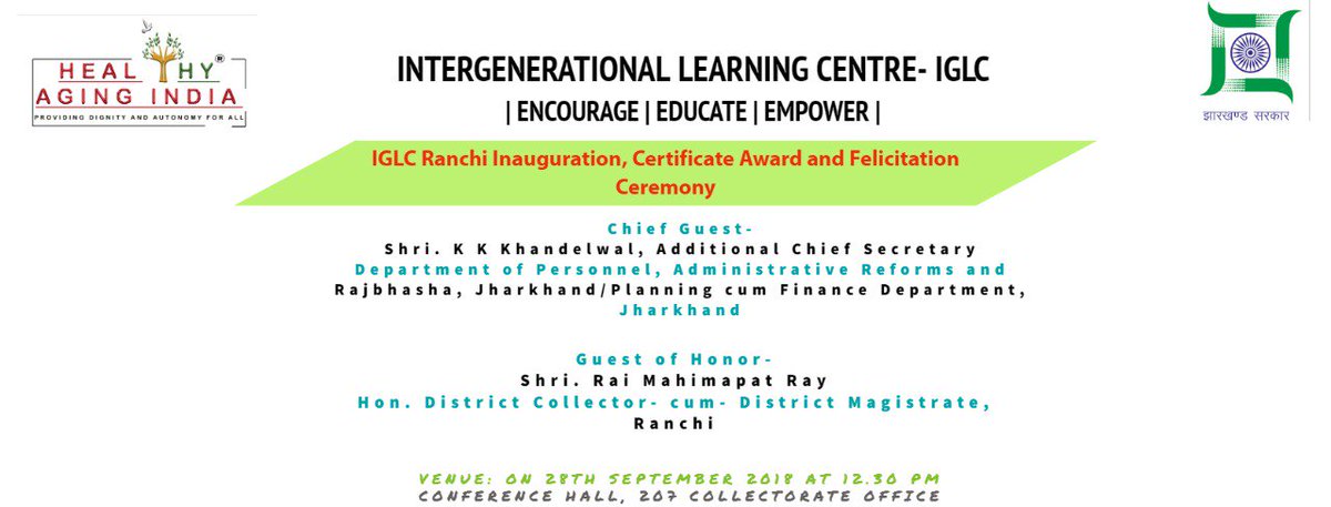 PrasunGeriatric's tweet photo. Excited to See our Children from Ranchi and the Senior educators.
Also felicitate the Educators,our Heroes in gracious presence of Add Chief Secretary,CMD CCL and DC Ranchi.
Healthy Aging for all.
@NITIAayog
@DC_Ranchi
##education
#IGLC
#HealthyAgeing
#TED
#inspirational https://t.co/iCrG3eCqYG