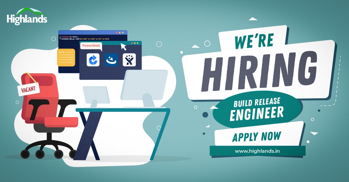 Highlands_India's tweet image. We are looking for a passionate and skilled Build Release Engineer to join our fast growing team at Highlands. If you are good at creating and maintaining build deployment systems, we have the right position for you. jobs.highlands.in #BuildReleaseEngineer #Jobs #JobSearch