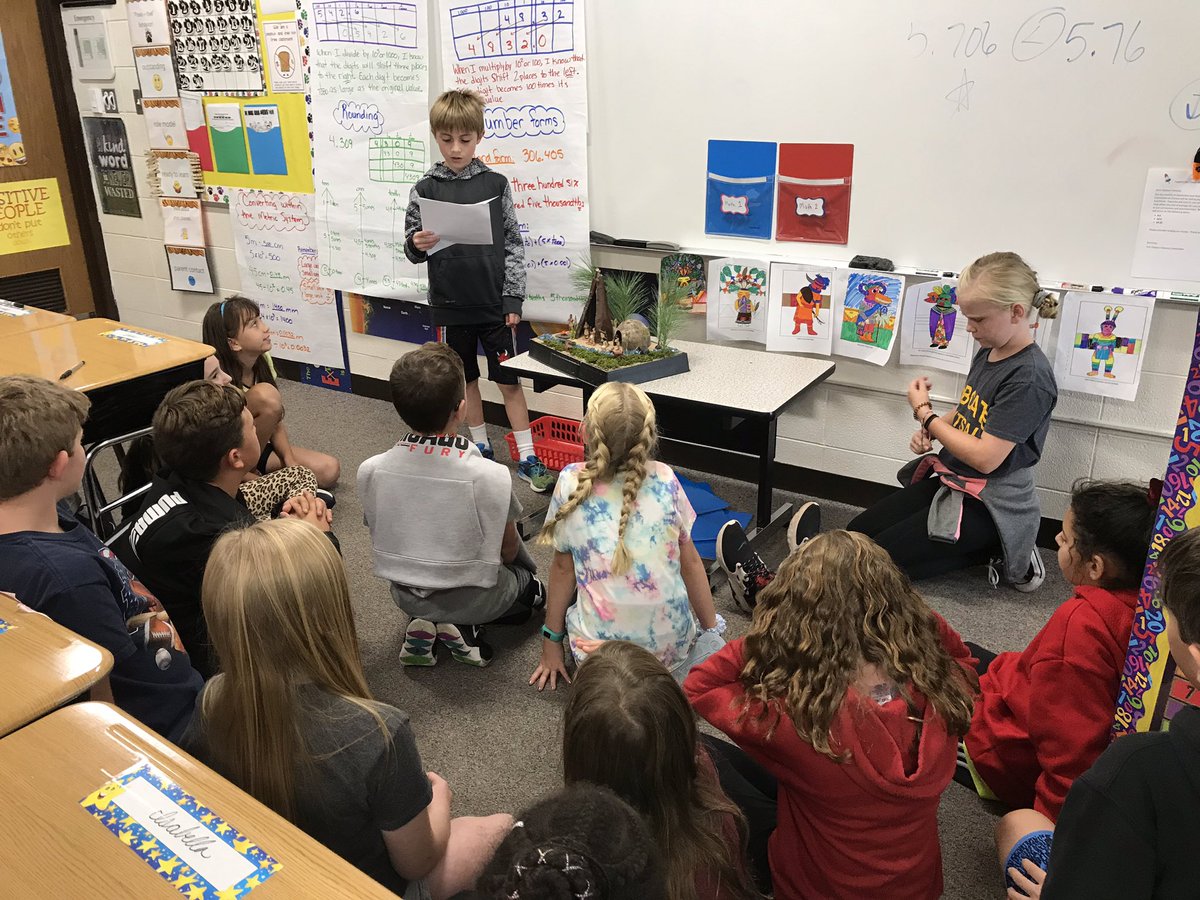 AmyMelby's tweet photo. Ss presented their totem pole and Natuve American shelter projects this week. We all learned a lot about each other and Native Americans. Everyone did an amazing job! Way to go fifth grade! #Chelsea_Tigers #WeAreChelsea #ChelseaPride https://t.co/MAe37a1Kl0