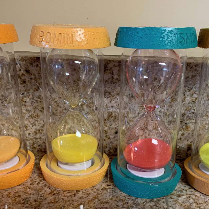 KCushman1's tweet photo. Sandtimers. The best friend of someone like me who struggles with staying on task. Perhaps I should find it offensive that these were listed as "pre-school" items... #sandtimer #unfocused #amwriting #kathryncushman https://t.co/ih6NXjskj2