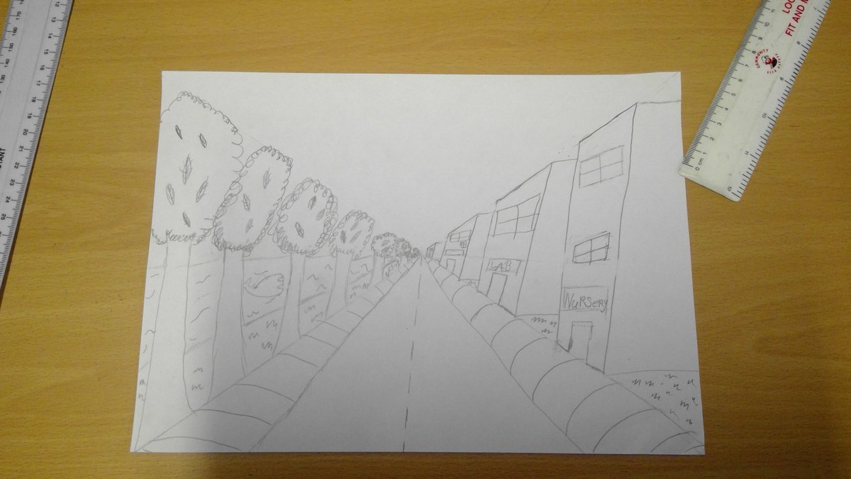 DenbeathP6_7's tweet photo. This afternoon we used the perspective drawing technique to create a realistic street scene. #creativitiy #proudofourpictures #feelingsuccessful https://t.co/3QkuqWZr51