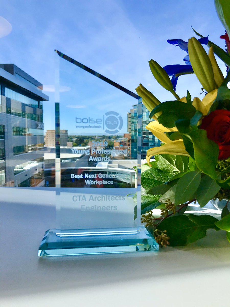 JoshShiverick's tweet photo. What an awesome night #boiseyoungprofessionals annual gala! @CTA_Group is honored to receive the award for 2019 Best Next Generation Workplace. What a great way to wrap up the year! #cultureambassador #cta4life #bestplacetowork https://t.co/oGJvhcfTYU