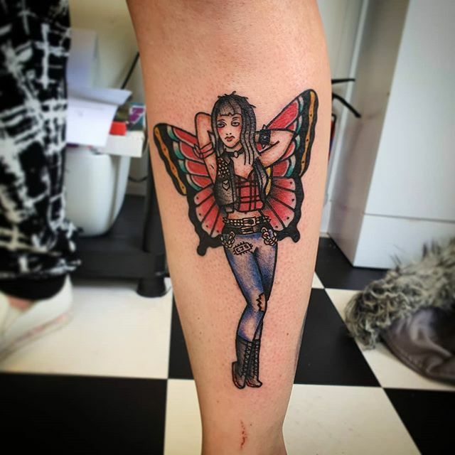 Reverend NoirInk on X: "Got to do a #punk #rock #fairy today real fun one to do ! Love doing #tradflash #traditionaltattoos #traditionaltattoo and nice that this had alot of meaning