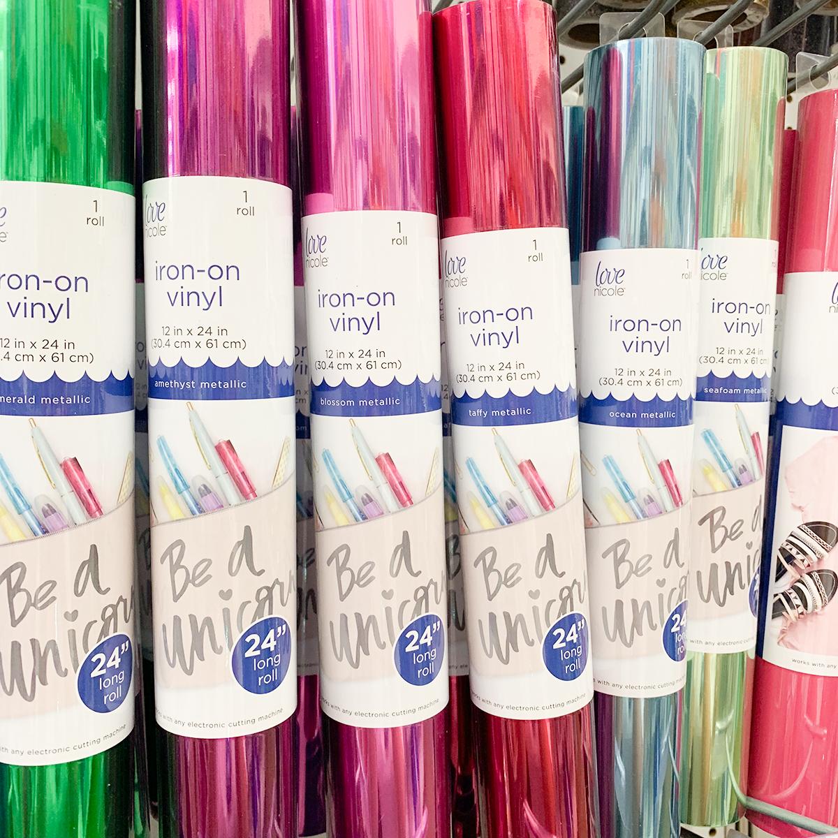 officialacmoore's tweet photo. Drum roll please… introducing #LoveNicole adhesive and iron-on vinyl, featuring glitter, holographic, metallics and mesh! Selection and savings, all rolled into one. Hurry in for more than 100 new choices — NEW and #OnlyatACMoore https://t.co/0gRQR0VCCe