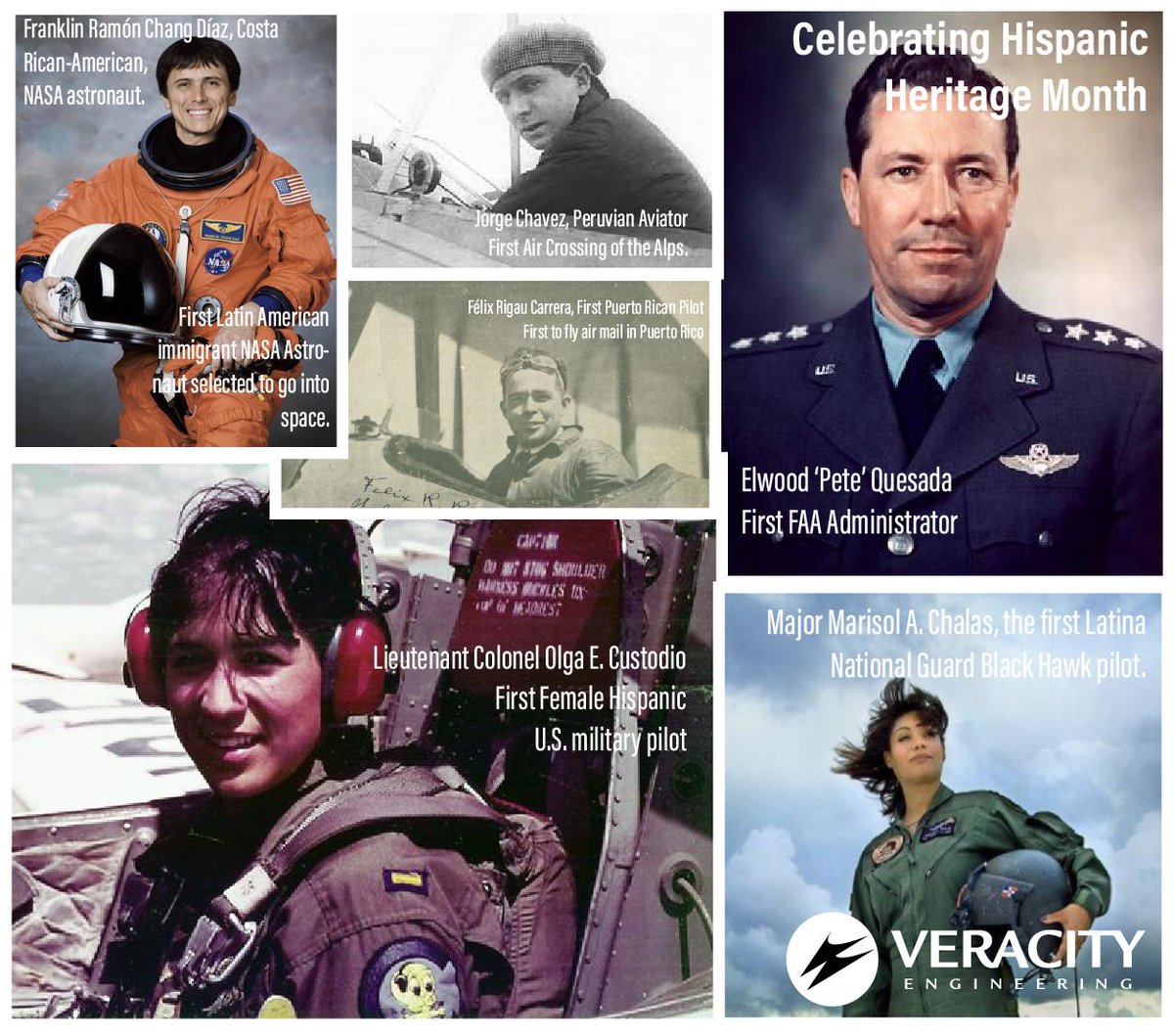 VeracityEng's tweet image. @VeracityEng is proud to celebrate #Hispanic &amp;amp; #Latino #Pioneers for their profound and positive influence on our country and within #Aviation! #HispanicHeritageMonth