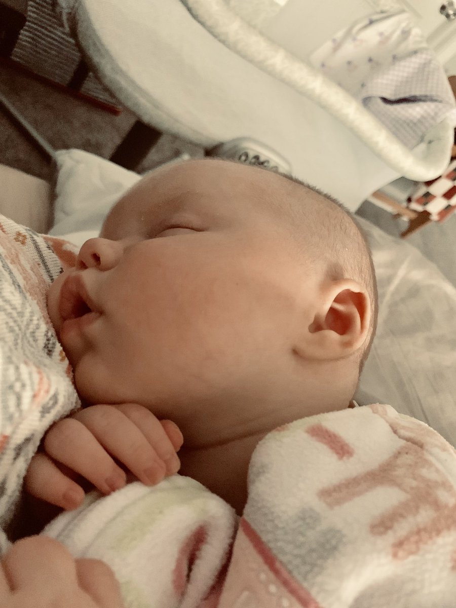 ejhawthorne34's tweet photo. Why sleep in your beautiful new bassinet, when you can just sleep in mommy’s arms all. day. long?!?! 😳 #notcomplaining #justsaying #babysnuggles #typingwithonehand https://t.co/mtwKjfVa2Z