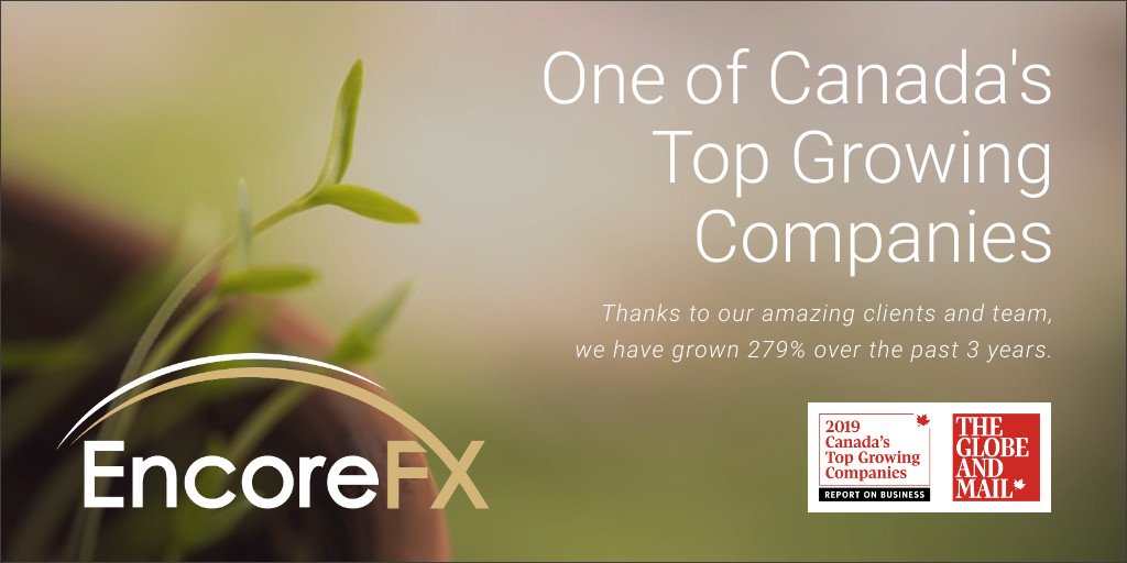 GlobalReachC's tweet photo. Since 2015, @EncoreFX has set root across Canada, Australia, New Zealand and the USA, and has bloomed into Fintech with our online platform, Express. In 2019, we are proud to be one of Canada's Top Growing Companies! https://t.co/BvEp86kN9f #TopGrowing19 @globeandmail @robmagca https://t.co/rpVxnq16pI