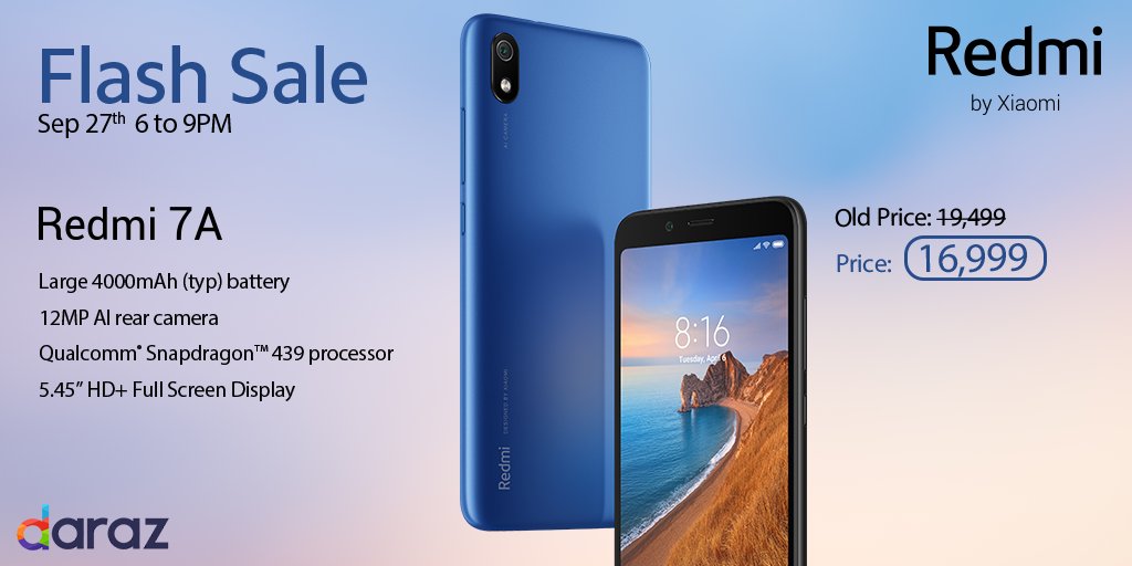 Xiaomi_Pakistan's tweet photo. #Redmi7A offers more than you know. Bigger and Faster. #TheSimpleChoice
Shop now at a discounted price: https://t.co/8sJBOhIupE https://t.co/FTA0IhaSRD
