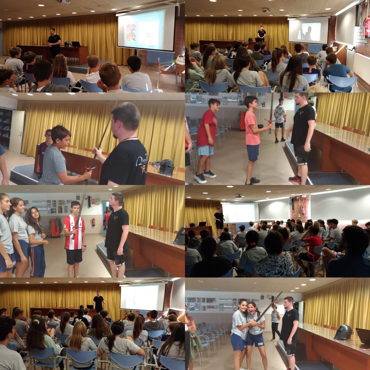 Cemporda's tweet photo. Avui els alumnes de #2nesocee1920 hem començat el projecte "Un dia a l'edat mitjana" @TeideProjectes És per aquest motiu que ens ha visitat un exalumne, el @jancp99s , que ens ha explicat una guia de com es dur a terme una recreació. @Desperta_Ferro_ https://t.co/HO7arkYuki