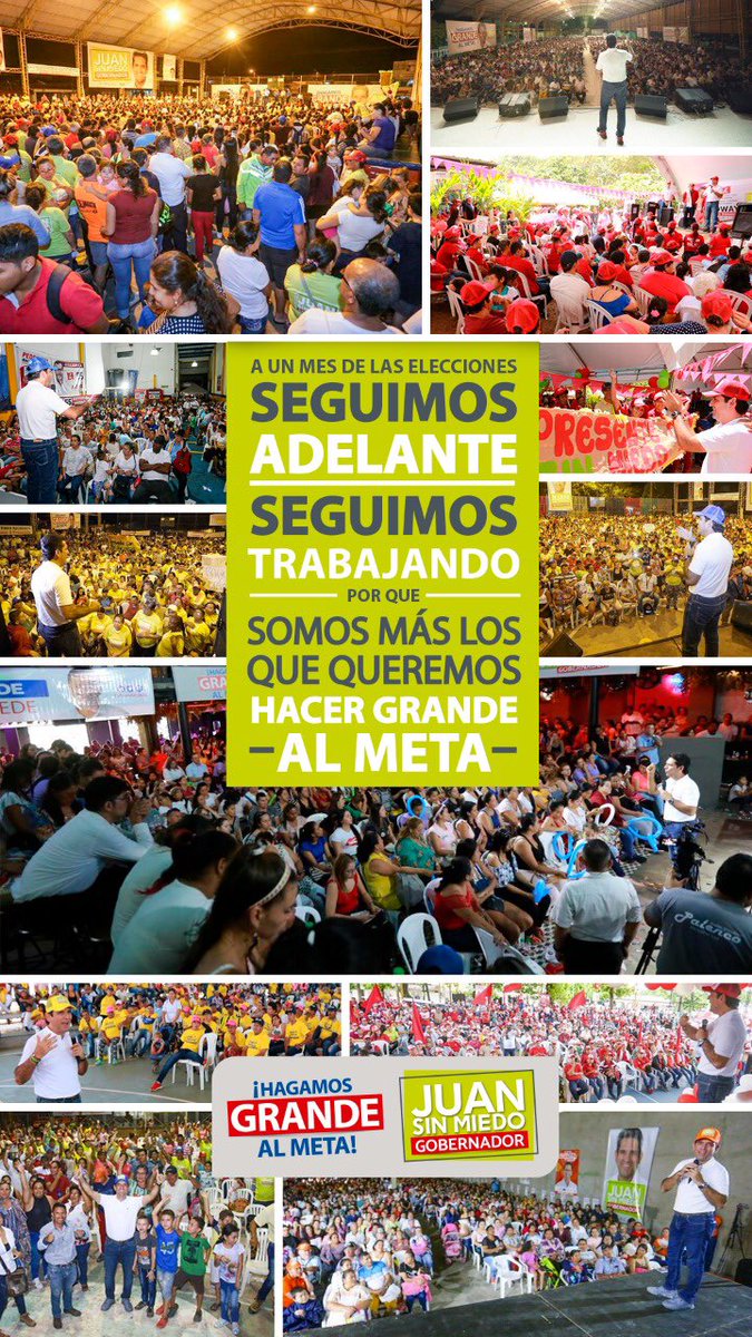 Seguimos adelante, seguimos firmes, seguimos trabajando sin descanso para ¡Hacer Grande al Meta! 

#JuanSinMiedoGobernador #HagamosGrandeAlMeta #30Días #Villavicencio
