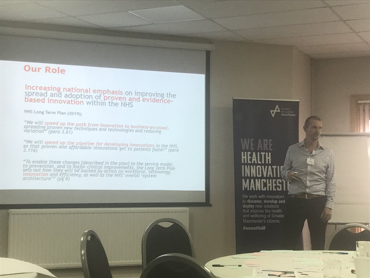 HealthInnovMcr's tweet photo. @Cara_W_Afzal @richardbody @MACS_Project Other speakers this morning included Dr Stuart Monk, from @sw_ahsn who gave an overview of our role of spread and adoption of innovation &amp; @patricia_vdberg from @OfficialUoM who presented on the shared decision making of the TMACS pathway. #TMACS @MACS_Project #weareHInM https://t.co/MtHDqSPMIS