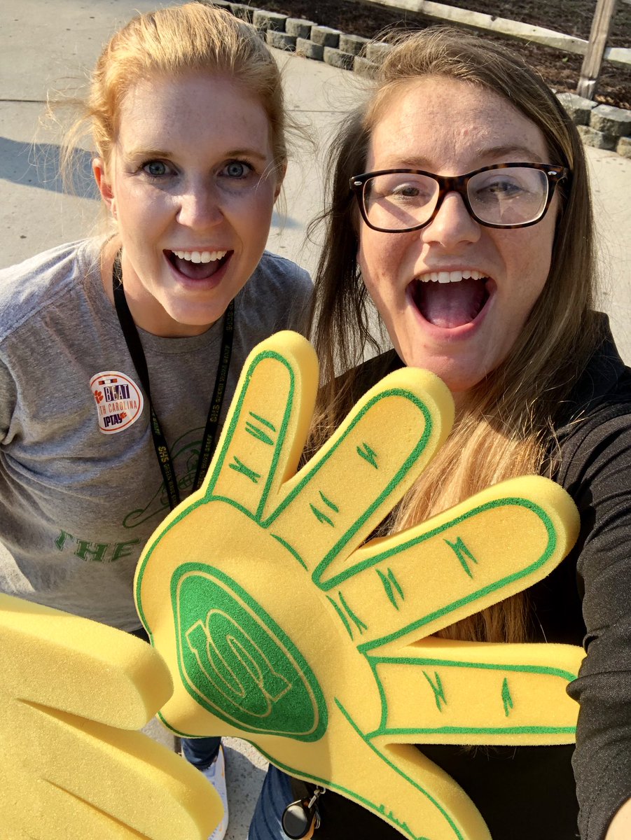 ksutton4's tweet photo. Stepped our game up this morning. GIANT high fives! #GoodMorningGals @MrsFullerSHS https://t.co/uuJDHmYiEm