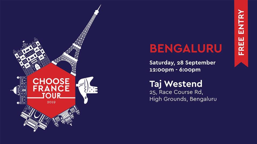 #ChooseFranceTour : meet with us tomorrow !
@TajWestEnd in #Bengaluru ! 🇮🇳 bit.ly/2laOQxf  #VisitIESEG #India #StudyInFrance #HigherEd #GlobalEd #Bangalore