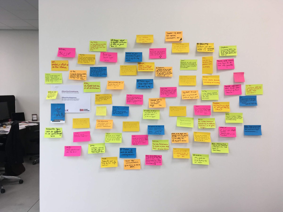 Complimentjes van collega's voor collega's tijdens de Week van het Werkgeluk👌 #WeAreEventMasters #weekvanhetwerkgeluk