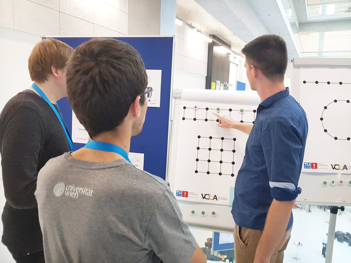 vclaTUwien's tweet photo. #Sci4AllVienna 🧮🎲 The doors of #EuropeanResearchersNight are open and our station Fang das Virus already has the first soon to be logicians 🤯😊
#Algorithms #Network #Treewidth #CSUnplugged #computation #eHealth
#4GoodAI #Vienna https://t.co/AD6M8T4gXN