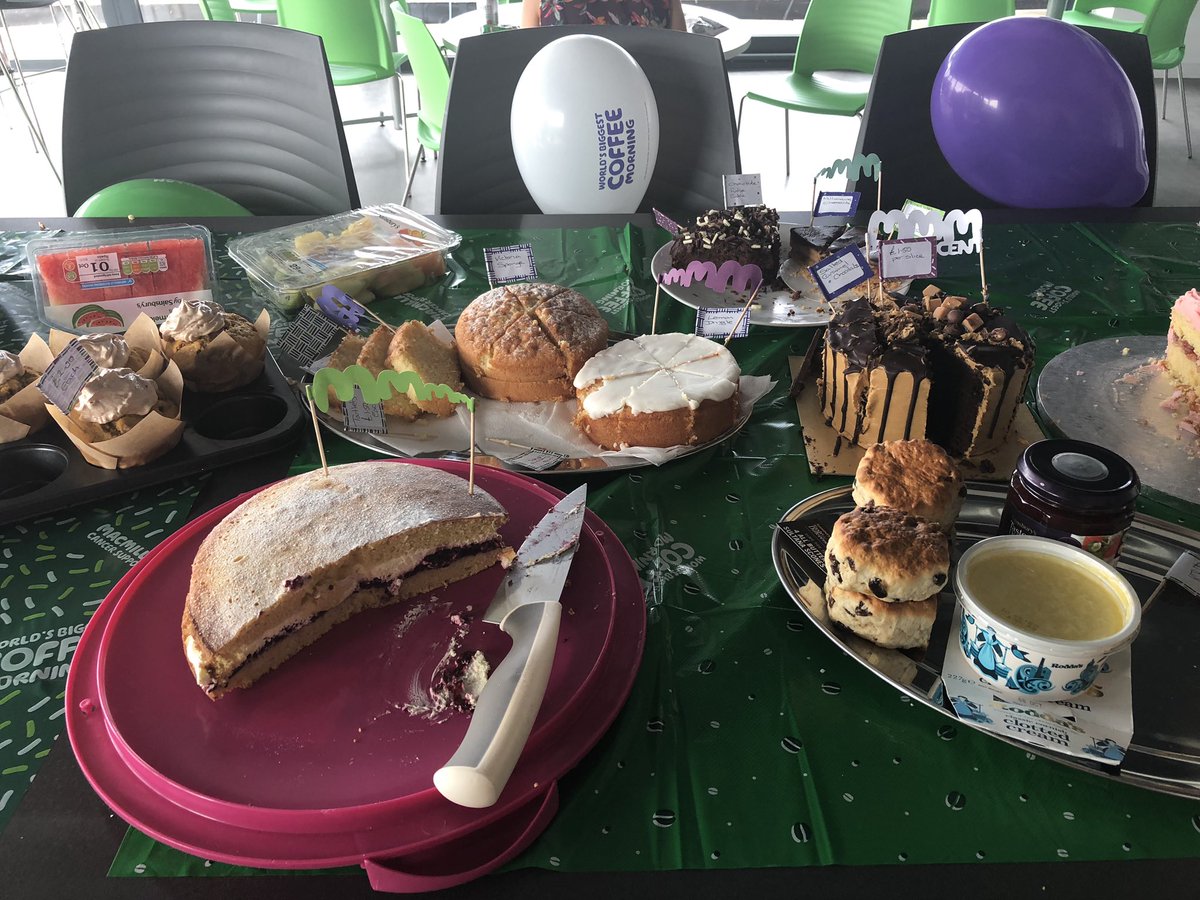 Mortgage_Brain's tweet photo. We are currently eating our way through the #macmillancoffeemorning even throughout lunch! Lots of cake and lots of donations! https://t.co/jFrcwJg32V